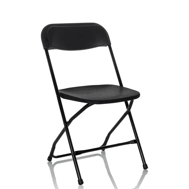 Schwarzer Outdoor-Stuhl TUDELA XXL B mit Metallgestell und Kunststofffläche von hjh OFFICE