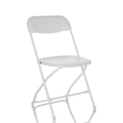 Weißer Outdoor-Stuhl TUDELA XXL W mit klappbarem Gestell und glatter Sitzfläche von hjh OFFICE
