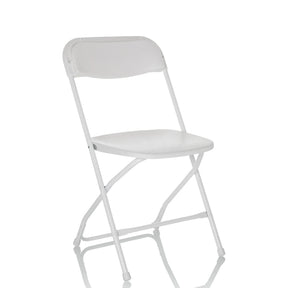 Weißer Outdoor-Stuhl TUDELA XXL W mit klappbarem Gestell und glatter Sitzfläche von hjh OFFICE