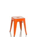 Oranger Bistrohocker VANTAGGIO mit quadratischer Sitzfläche und Grifföffnung von hjh OFFICE