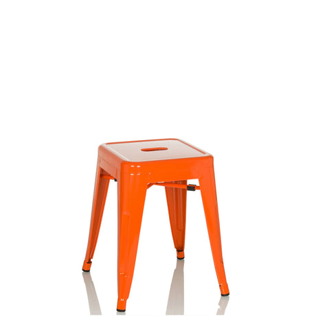 Oranger Bistrohocker VANTAGGIO mit quadratischer Sitzfläche und Grifföffnung von hjh OFFICE