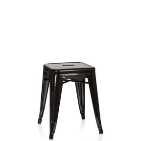 Schwarzer Bistrohocker VANTAGGIO aus glänzendem Metall mit quadratischer Sitzfläche von hjh OFFICE