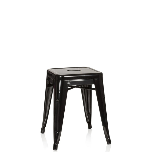 Schwarzer Bistrohocker VANTAGGIO aus glänzendem Metall mit quadratischer Sitzfläche von hjh OFFICE