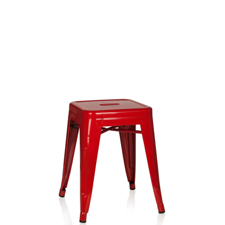 Roter Bistrohocker VANTAGGIO aus glänzendem Metall mit quadratischer Sitzfläche von hjh OFFICE