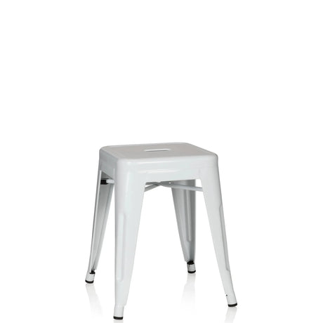 Weißer Bistrohocker VANTAGGIO mit quadratischer Sitzfläche und vier Beinen von hjh OFFICE