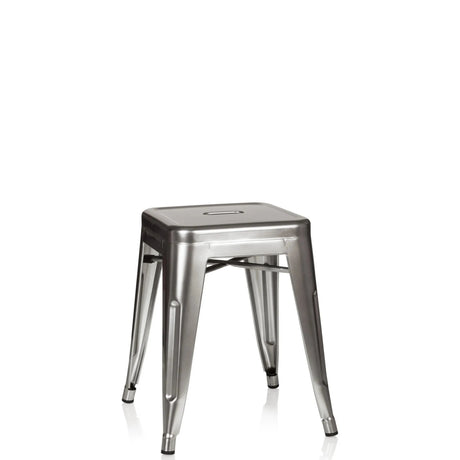 Platinfarbener Bistrohocker VANTAGGIO aus Metall mit quadratischer Sitzfläche von hjh OFFICE