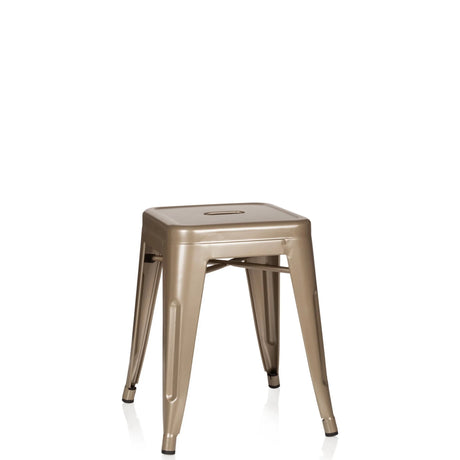 Champagnerfarbener Bistrohocker VANTAGGIO aus Metall mit quadratischer Sitzfläche von hjh OFFICE
