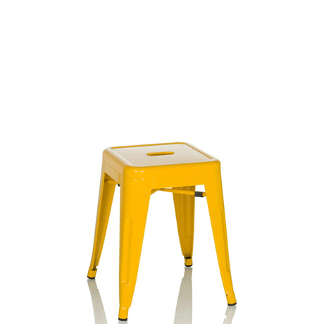 Gelber Bistrohocker VANTAGGIO mit quadratischer Sitzfläche und Grifföffnung von hjh OFFICE