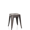 Schwarz-goldener Bistrohocker VANTAGGIO aus Metall mit quadratischer Sitzfläche von hjh OFFICE