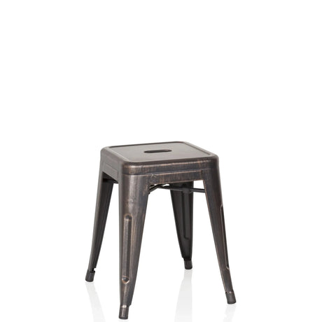 Schwarz-goldener Bistrohocker VANTAGGIO aus Metall mit quadratischer Sitzfläche von hjh OFFICE