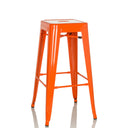 Oranger Barhocker VANTAGGIO HIGH aus Metall mit quadratischer Sitzfläche von hjh OFFICE
