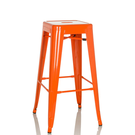 Oranger Barhocker VANTAGGIO HIGH aus Metall mit quadratischer Sitzfläche von hjh OFFICE