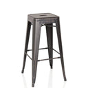 Schwarz-goldener Barhocker VANTAGGIO HIGH aus Metall mit quadratischer Sitzfläche von hjh OFFICE