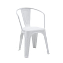 Weißer Bistrostuhl Vantaggio Poly aus Kunststoff mit integrierten Armlehnen von hjh OFFICE