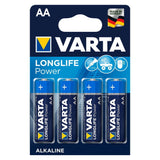 Vier blaue Batterien VARTA im Vierer-Set in einer Blisterpackung von VARTA