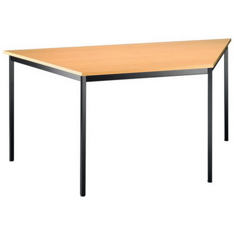 Schreibtisch VEKTOR 6 mit buchenfarbener Platte und schwarzem Gestell von hjh OFFICE PRO