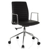 Luxus-Chefsessel VEMONA 30 mit schwarzem Bezug, Chrom-Armlehnen und einem Fußkreuz auf Rollen von hjh OFFICE