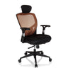High-End-Bürostuhl VENUS BASE in Orange und Schwarz mit Netzrückenlehne und Kopfstütze von hjh OFFICE