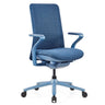 High-End-Bürostuhl VERVIO mit blauem Stoffbezug und passenden Armlehnen von hjh OFFICE