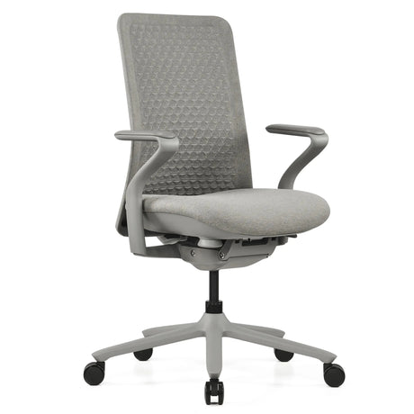 High-End-Bürostuhl VERVIO in Grau mit Netzrückenlehne und Armlehnen von hjh OFFICE