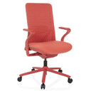 High-End-Bürostuhl VERVIO in roter Farbe mit Armlehnen und Rollenkreuz von hjh OFFICE