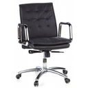 Schwarzer Profi-Chefsessel VILLA 10 mit gestepptem Bezug und verchromten Armlehnen von hjh OFFICE