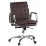 Brauner Profi-Chefsessel VILLA 10 mit gesteppter Polsterung und verchromten Armlehnen von hjh OFFICE
