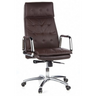 Profi-Chefsessel VILLA 20 mit braunem Kunstlederbezug und verchromten Armlehnen von hjh OFFICE