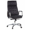 Schwarzer Profi-Chefsessel VILLA 20 mit gestepptem Bezug und verchromten Armlehnen von hjh OFFICE