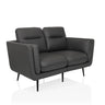 Graues Loungesofa VINTALUX mit zwei Sitzplätzen und schlanken schwarzen Beinen von hjh LIVING