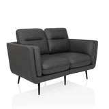 Graues Loungesofa VINTALUX mit zwei Sitzplätzen und schlanken schwarzen Beinen von hjh LIVING