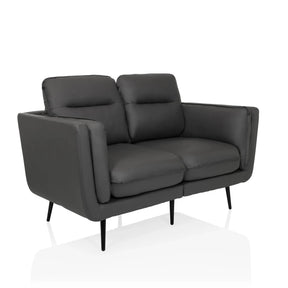 Graues Loungesofa VINTALUX mit zwei Sitzplätzen und schlanken schwarzen Beinen von hjh LIVING