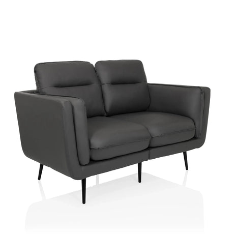 Graues Loungesofa VINTALUX mit zwei Sitzplätzen und schlanken schwarzen Beinen von hjh LIVING