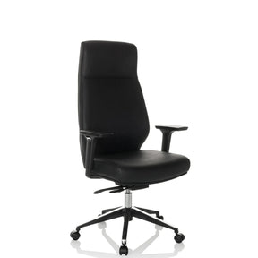Schwarzer Profi-Chefsessel VITORO ECO mit Kunstlederbezug und Armlehnen von hjh OFFICE