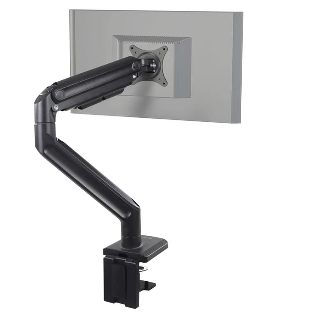 Schwarze Monitorhalterung VM-MG1S mit Gelenkarm und Tischbefestigung von hjh OFFICE