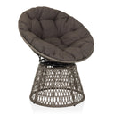 Grauer Outdoor-Stuhl WEAVORA mit weichem Sitzkissen und geflochtenem Untergestell von hjh LIVING