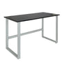 Schreibtisch WORKSPACE LIGHT I in Graphit mit einer rechteckigen Platte und silbernem Metallgestell von hjh OFFICE