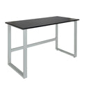 Schreibtisch WORKSPACE LIGHT I in Graphit mit einer rechteckigen Platte und silbernem Metallgestell von hjh OFFICE