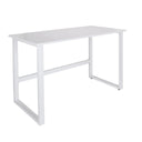 Weißer Schreibtisch WORKSPACE LIGHT I mit schlichter Tischplatte und U-förmigem Gestell von hjh OFFICE