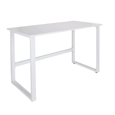 Weißer Schreibtisch WORKSPACE LIGHT I mit schlichter Tischplatte und U-förmigem Gestell von hjh OFFICE