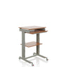 Stehschreibtisch WORKSTATION in Buche und Grau mit Tastaturablage und Rollen von hjh OFFICE