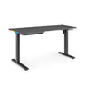 Elektrisch höhenverstellbarer Schreibtisch Worktime Game in Schwarz mit Eckaussparung und RGB-Beleuchtung von hjh OFFICE