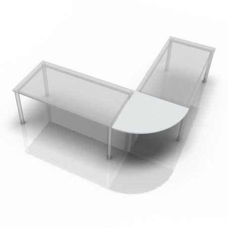 Grauer Eckwinkel XBE90 G / XBE91 G / XBT12 G mit runder Frontplatte und Metallgestell von hjh OFFICE PRO