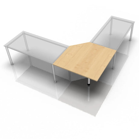 Trapezplatte XBE90 S / XBE91 S / XBT12 S in Ahorn-Optik mit hellen Metallbeinen von hjh OFFICE PRO