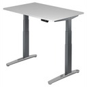 Elektrisch höhenverstellbarer Schreibtisch XBHM 12 GC in Grau mit digitalem Display von hjh OFFICE PRO