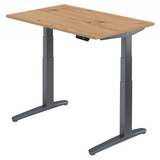 Elektrisch höhenverstellbarer Schreibtisch XBHM 12 GG in Asteiche mit grauem Gestell von hjh OFFICE PRO