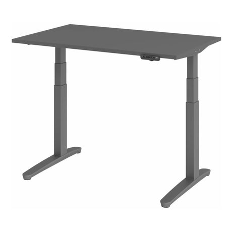 Elektrisch höhenverstellbarer Schreibtisch XBHM 12 GG in Graphit mit digitalem Display von hjh OFFICE PRO