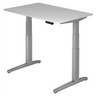 Elektrisch höhenverstellbarer Schreibtisch XBHM 12 SS in Grau mit digitalem Display von hjh OFFICE PRO