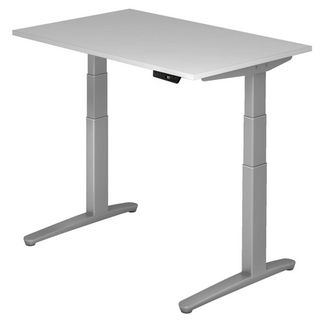 Elektrisch höhenverstellbarer Schreibtisch XBHM 12 SS in Grau mit digitalem Display von hjh OFFICE PRO