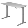 Elektrisch höhenverstellbarer Schreibtisch XBHM 16 SS in Grau mit digitalem Display von hjh OFFICE PRO